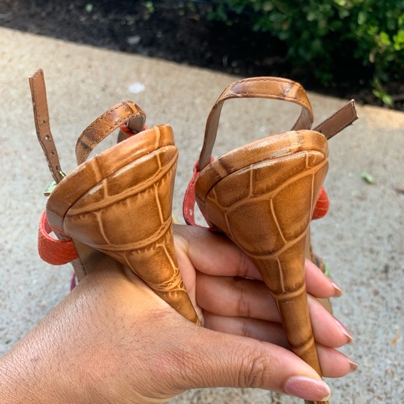 Nine West Multicolored Croco Slingback Heels - Picture 13 of 13